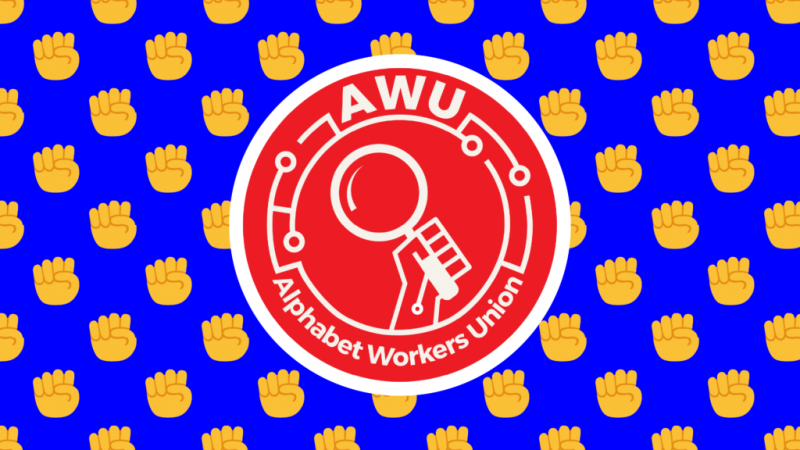 red logo of Alphabet Workers Union